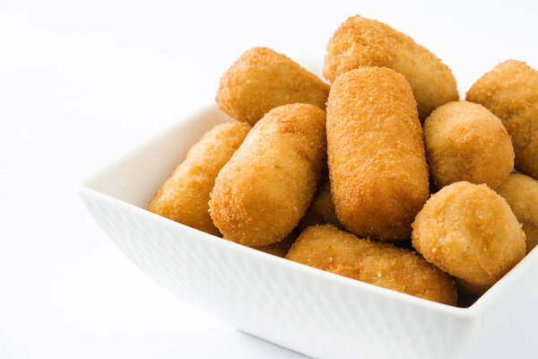 Traditional fried Spanish croquettes 