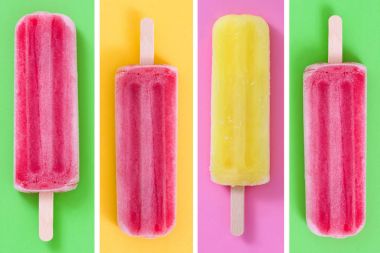 Yaz dondurmayı farklı arka plan üzerine kolaj