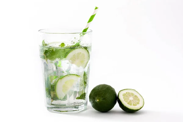 Mojito cocktail in glass isolated on white background — Stock Photo, Image