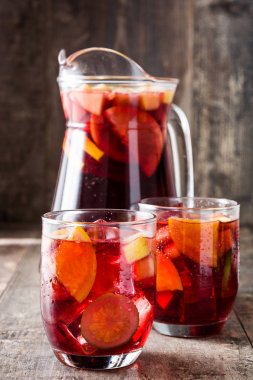 Sangria içki cam ahşap tablo