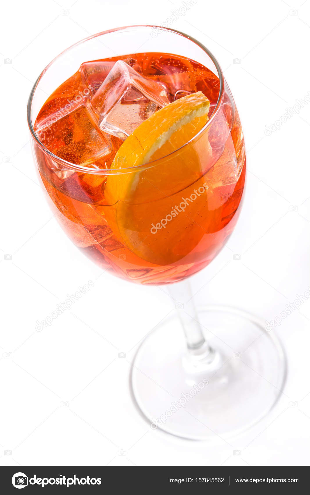 Aperol spritz cocktail in glass isolated on white ...