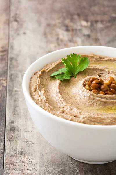Mercimek humus ahşap kase