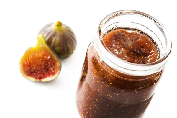 Fig jam isolated on white background — Stock Photo, Image