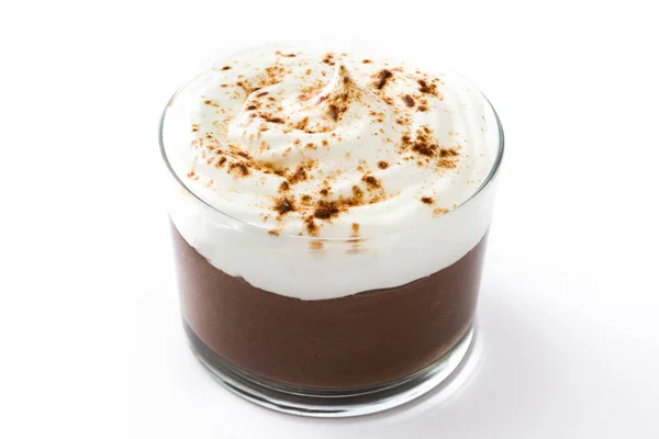 Mousse de chocolate isolado no fundo branco — Fotografia de Stock