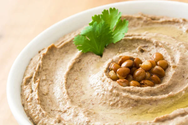 Mercimek humus ahşap kase