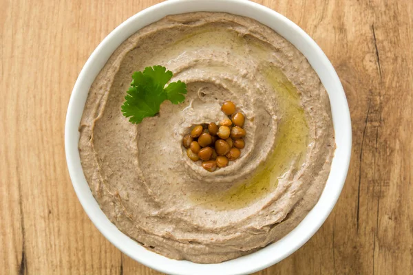 Mercimek humus ahşap kase