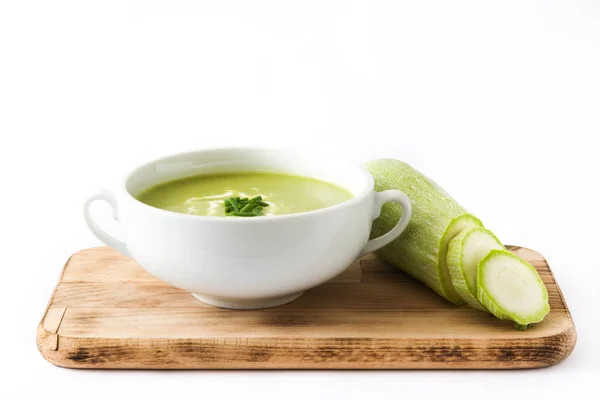 Zuppa Zucchine Ciotola Isolata Fondo Bianco — Foto Stock