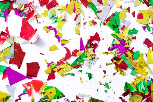 Renkli konfeti. Parti kavramı. Üstten Görünüm 