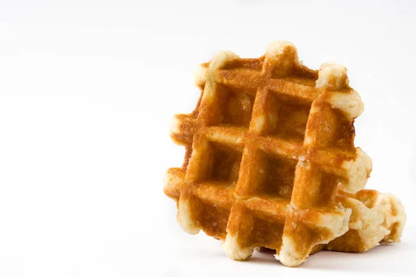 Beyaz Arka Plan Üzerinde Izole Belçika Waffle Boşaltmak — Stok fotoğraf