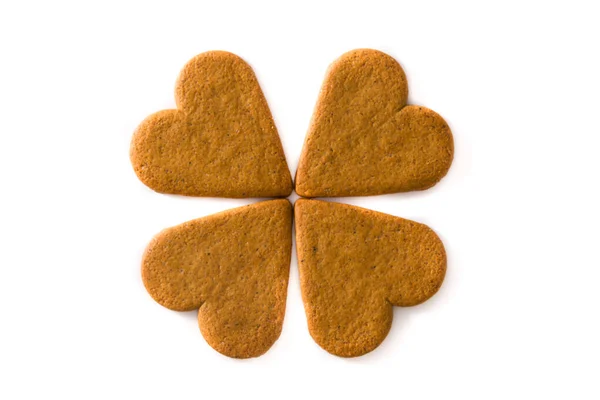 Flor Hecha Con Galletas Corazón Aisladas Sobre Fondo Blanco Concepto —  Fotos de Stock