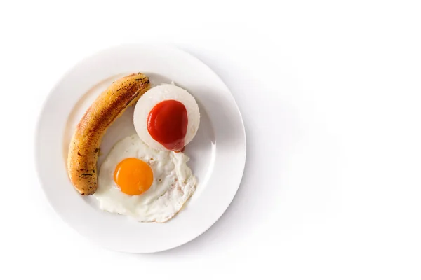 Arroz Cubana Riz Cubain Typique Avec Banane Frite Oeuf Frit — Photo