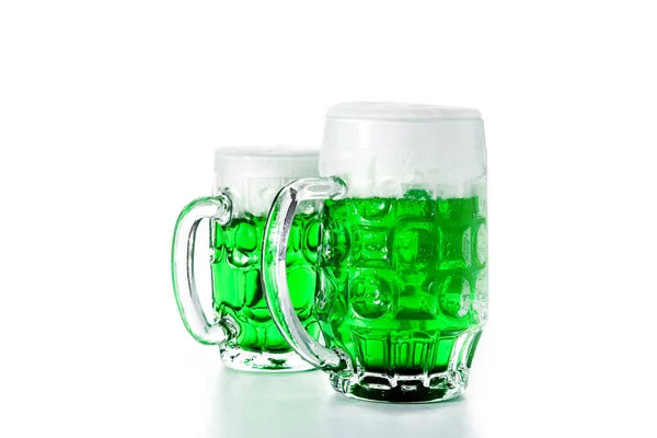 Traditional Patrick Day Green Beers Isolated White Background — ストック写真
