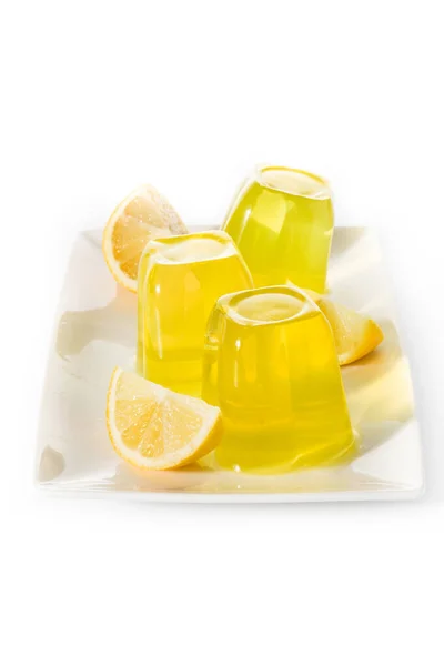 Jaleas de limón en plato blanco aislado —  Fotos de Stock