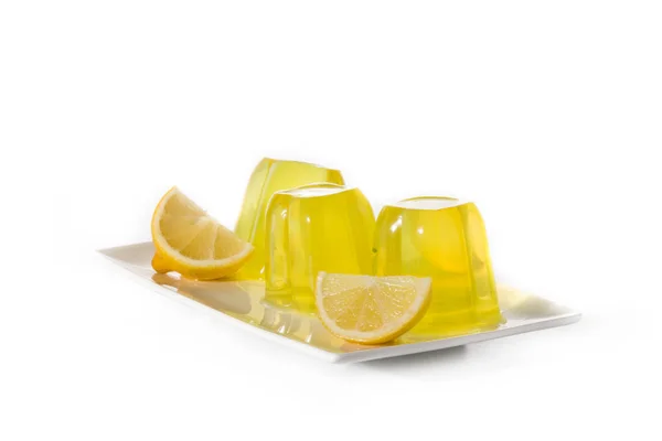 Jaleas de limón en plato blanco —  Fotos de Stock