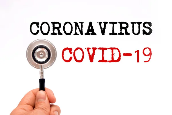 Coronavirus Covid Sobre Fondo Blanco — Foto de Stock