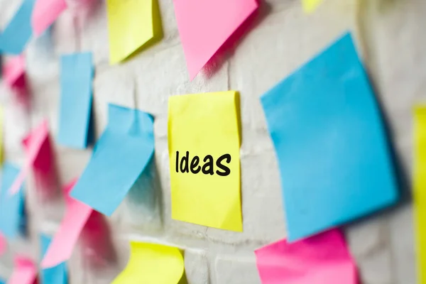 Ideas Word Colored Notes — Stock Photo, Image