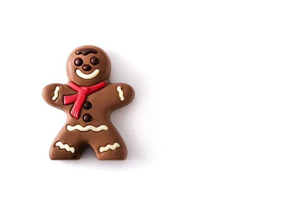 Weihnachten Schokolade Lebkuchen Bonbon Isoliert Auf Weißem Hintergrund Kopierraum — Stockfoto