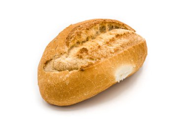 Beyaz arkaplanda izole edilmiş fırında küçük ekmek