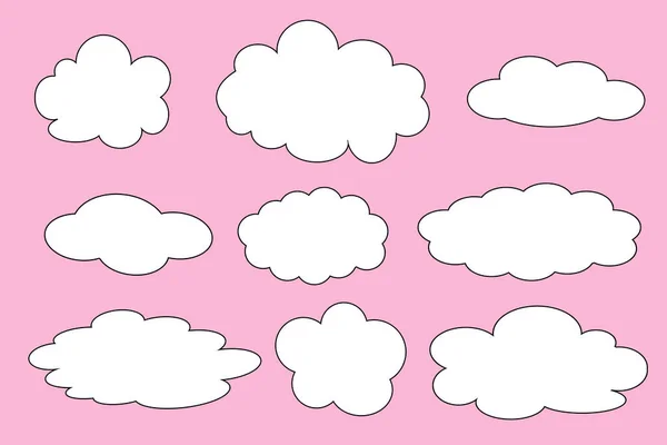 Set Different Clouds Illustration Pink Background — Stock Photo, Image