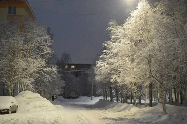 Noite Polar Cidade — Fotografia de Stock