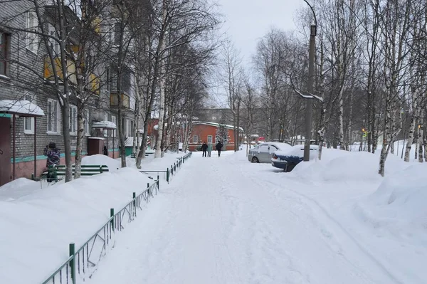 Straßenstadt Winter — Stockfoto