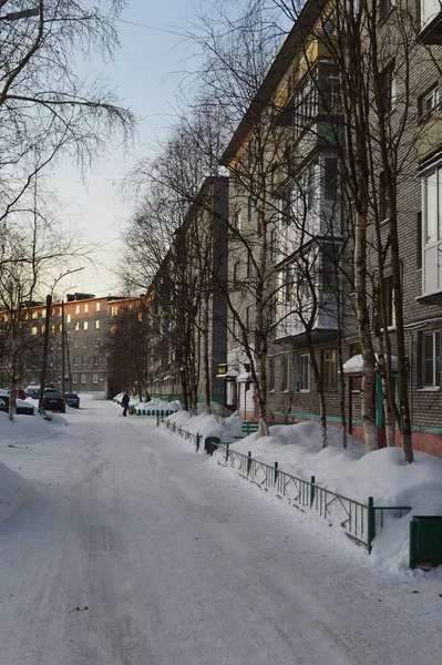 Straßenstadt Winter — Stockfoto