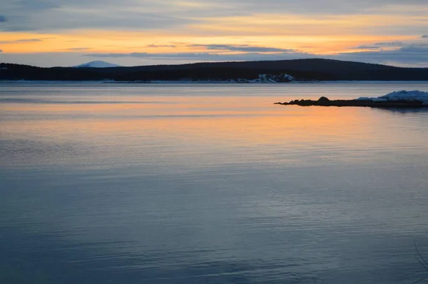 Solnedgång Vid Vita Havet — Stockfoto