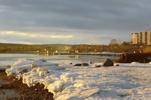 Witte Zee Kandalaksha Bay April — Stockfoto