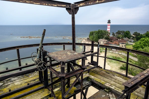 Faro di Shepelevsky sul Golfo di Finlandia a Leningrado regio — Foto Stock