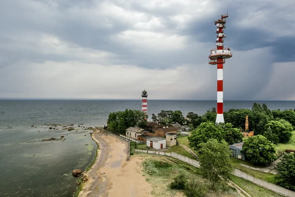 Shepelevsky fyr på Finske Bugt i Leningrad regio - Stock-foto