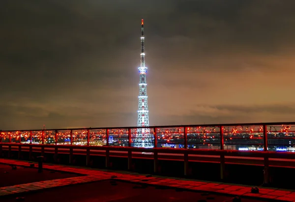 La vista desde la altura del río Neva y la torre de televisión — Foto de Stock