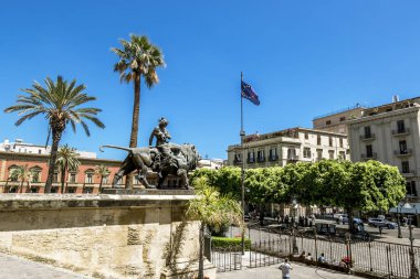 Bir görünümü Teatro Massimo Palermo ve Piazza Verdi. S
