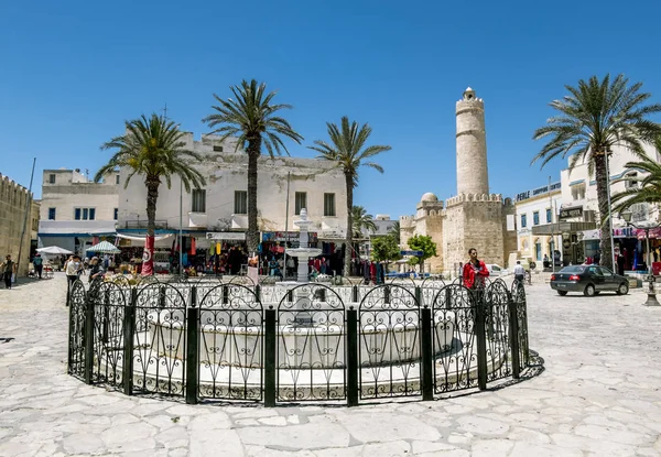 Vista das muralhas da fortaleza de Ribat de Sousse em Tunisi — Fotografia de Stock