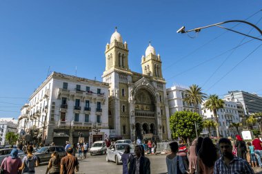 Katolik Katedrali, St Vincent de Paul başkent Tunus'un