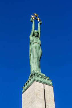 Özgürlük Anıtı Merkezi Riga'da Letonya görünümünü
