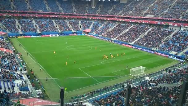Szentpétervár Oroszország 2017 Június Match Cameroon Ausztrália Konföderációs Kupán Szentpéterváron — Stock videók