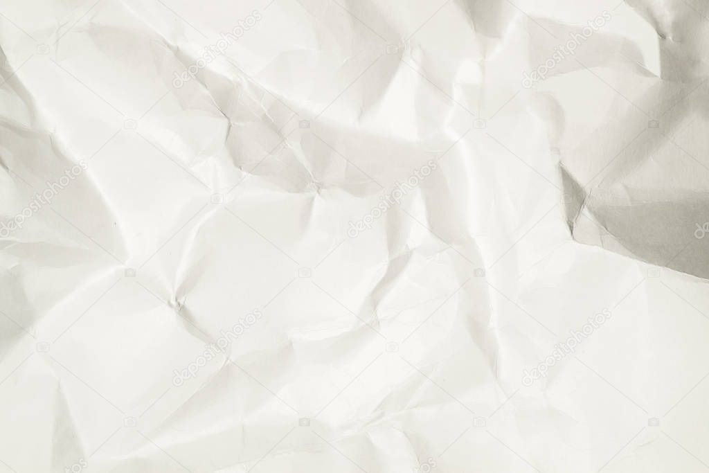  Surface of a sheet of white crumpled paper