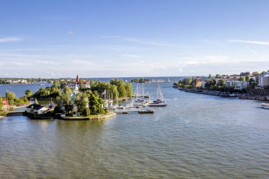 Helsinki. Finlandiya. 5, 2015. Suomenlinna Helsinki Limanı 'ndaki adalardaki deniz kalesi..