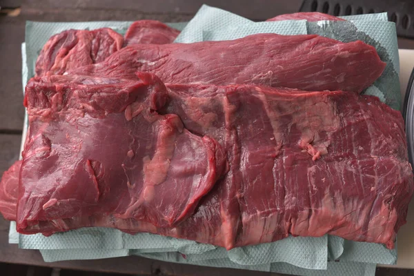 Skert Steak Machete è una delle bistecche più deliziose e insolite. È tagliato dal diaframma , — Foto Stock