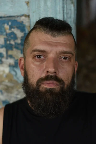 Close up of long beard and mustache of bearded man