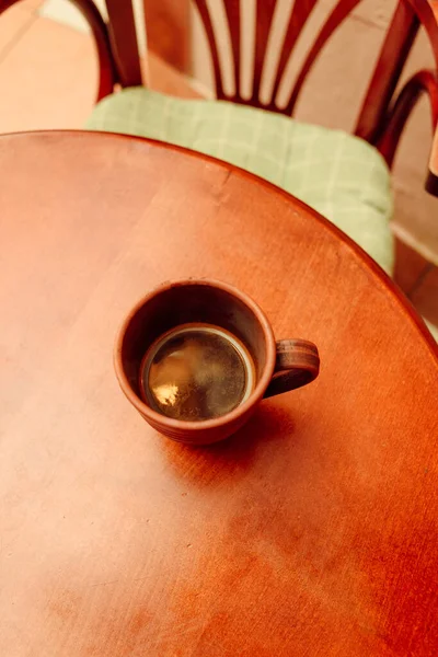 Kopje koffie op Vintage houten tafel — Stockfoto