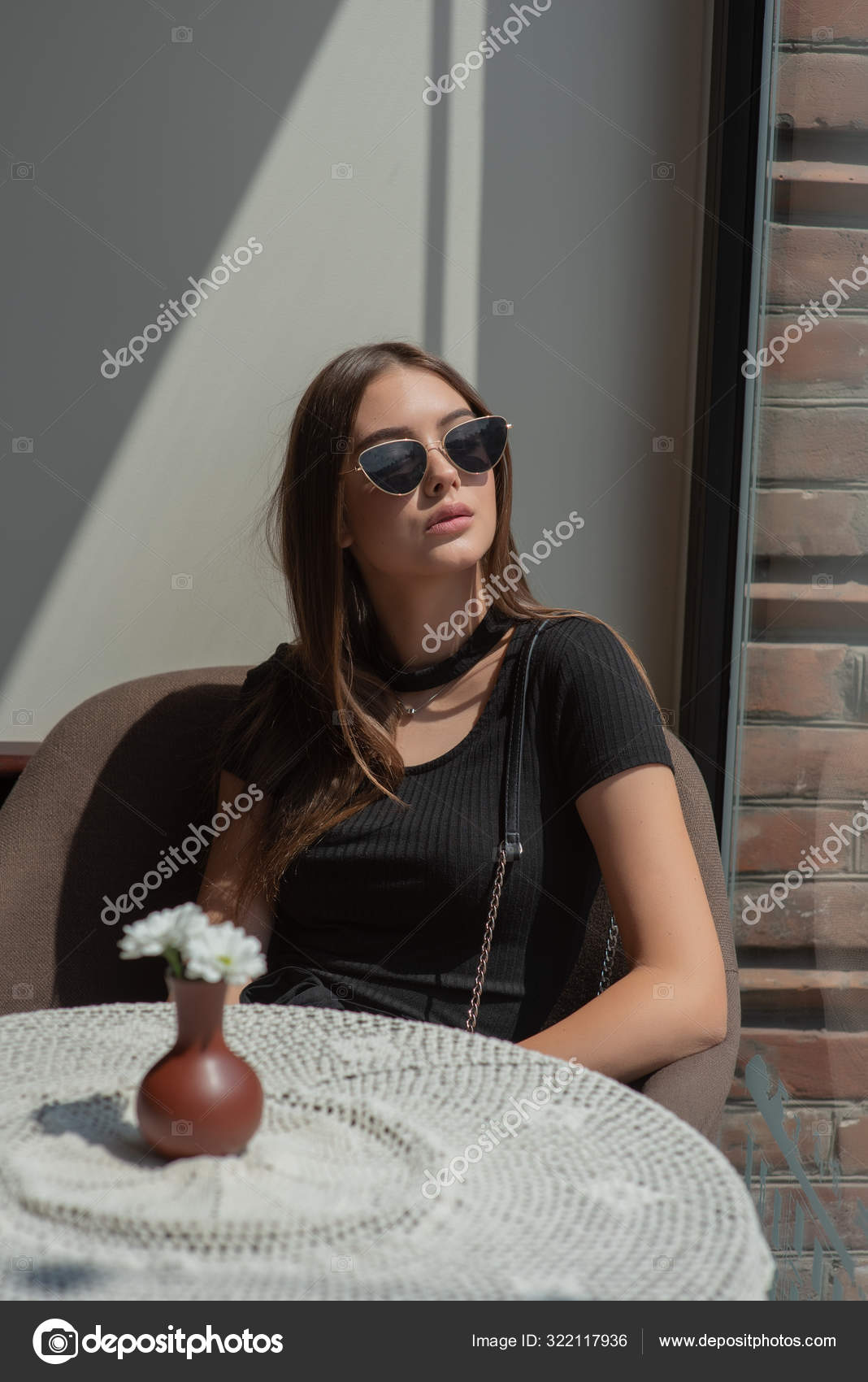 Stylish Woman In A Cafe Lady Sitting In A Chair Girl In A Glasses Stock Photo Image By C Kapinosova Stylish Woman In A Cafe Lady Sitting In A Chair Girl In A Glasses Stock Photo Image By C Kapinosova