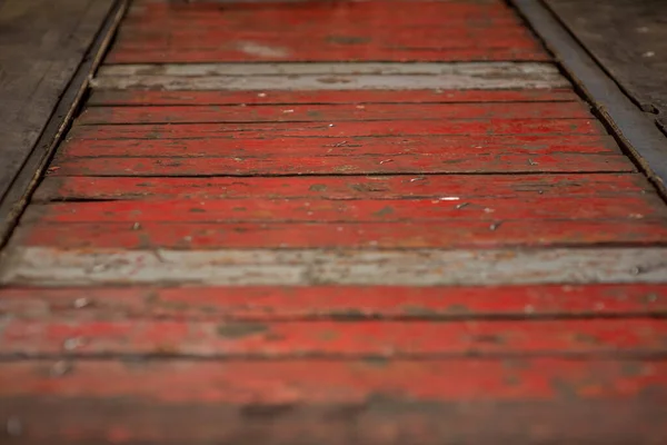 Festett Régi Fából Készült Fal Vörös Háttér Textúra Piros — Stock Fotó