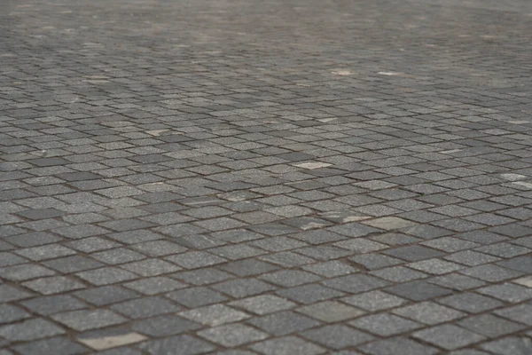 Старый Европейский Двор Вымощенный Серыми Булыжниками Текстура Тротуаров Вид Монотонный — стоковое фото