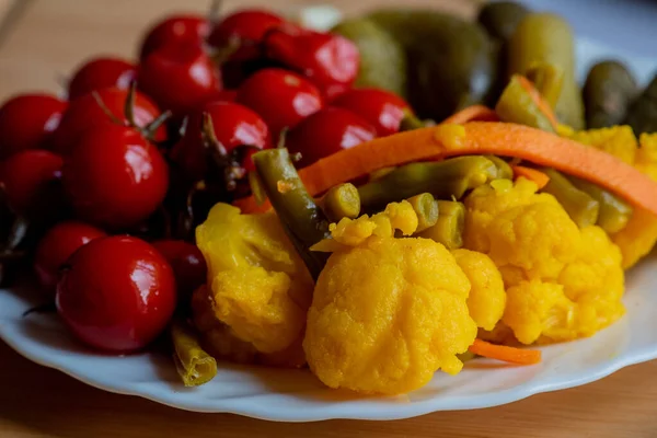 Vegetables Food Photo Vegetables White Plate — Stock Photo, Image