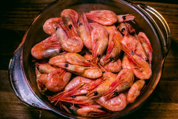 spicy shrimps. Cooked Shrimp. a lot of boiled peeled shrimp. Concept of healthy diet.