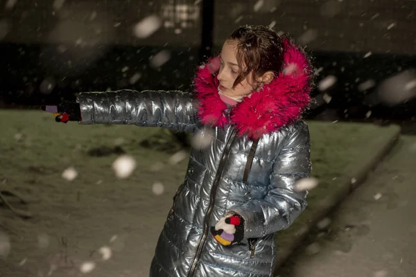 Portret Van Een Mooi Negenjarig Meisje Een Jarig Meisje Een — Stockfoto