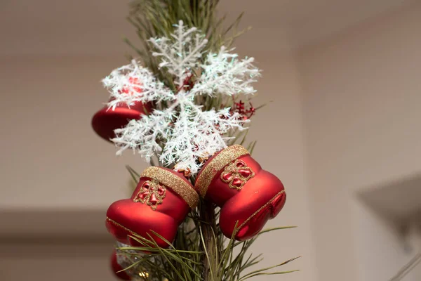 Fundo Árvore Natal Bela Sala Natal Decorada Conceito Feriados — Fotografia de Stock