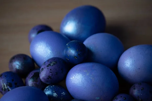 Colourful Easter Eggs Colored Eggs Purple Purple Eggs Happy Easter — Stock Photo, Image