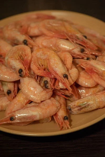 Krevety Vaří Vařené Krevety Pikantní Krevety Vařené Krevety Hodně Vařených — Stock fotografie